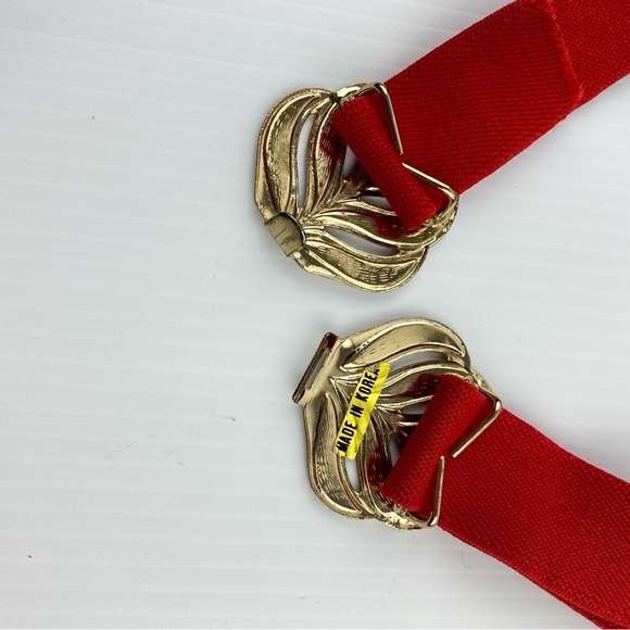 Vintage Stretch Belt Red Flames Clasp Adjustable Length - Picture 5 of 6